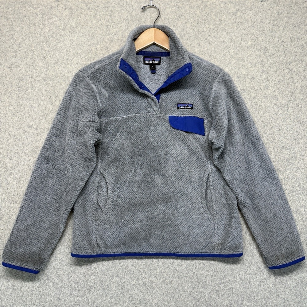 Patagonia Snap-T Pullover Fleece Jacket Gray Blue Women's Small